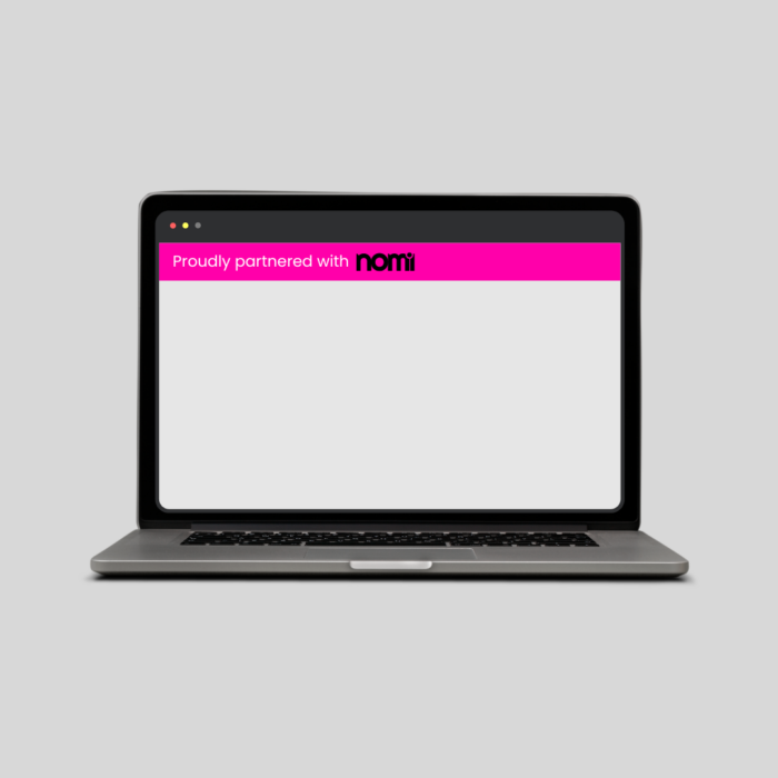 Nomi Website Banner - Proudly Partnered with Nomi