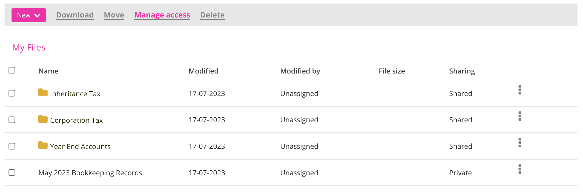 Nomi CRM Document Portal Design